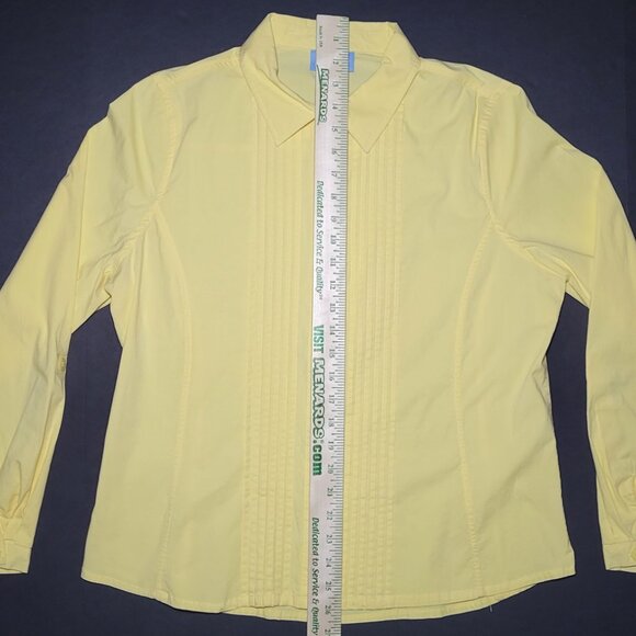 Koret Womens Yellow Long Sleeve Button Up Cotton Blouse Size 14 - Picture 13 of 13